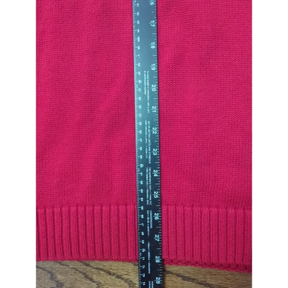 Chaps Winter Moose Sweater Sz M Snowflake Classic Holiday Preppy Red‎ Pullover